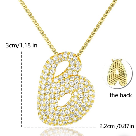 Rhinestone crystal initial M gold tone. Brand new never worn!Bling! - Picture 4 of 4